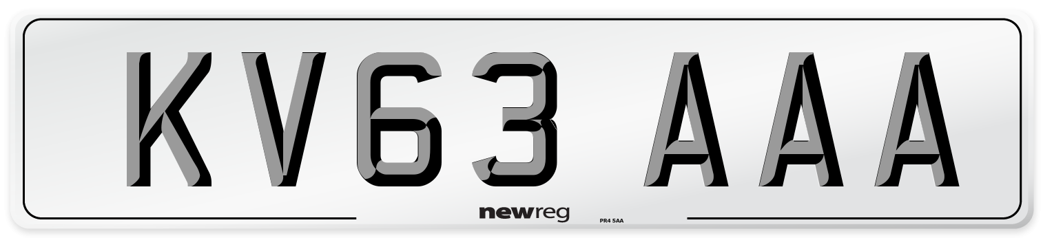 KV63 AAA Number Plate from New Reg